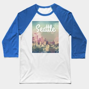 Dreamy Seattle Skyline and Space Needle Baseball T-Shirt